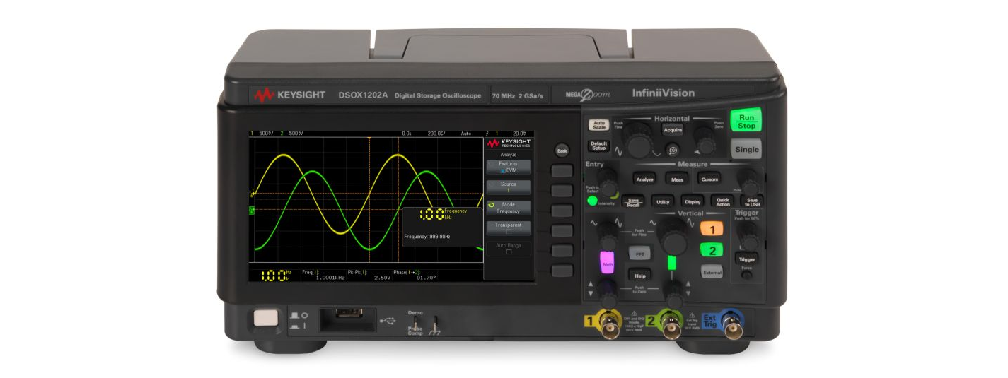 DSOX1202A 示波器：70/100/200 MHz，2 個(gè)模擬通道